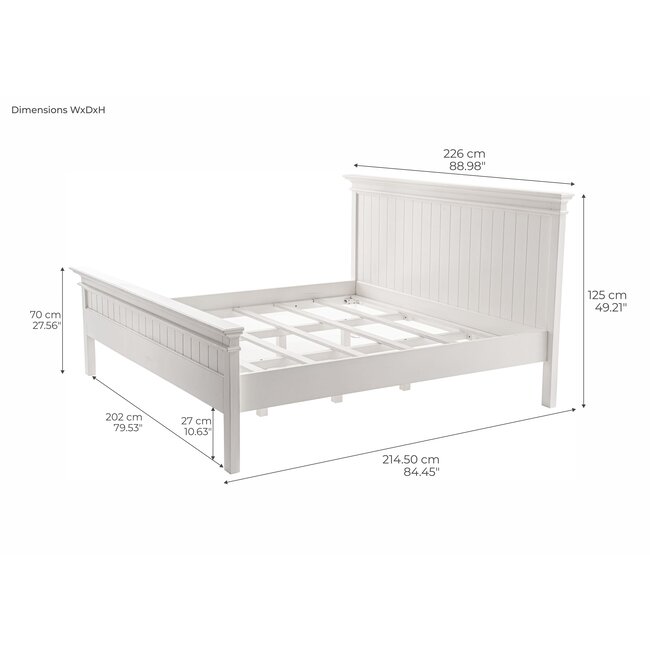 Kingsize-Bett 200 cm weiß