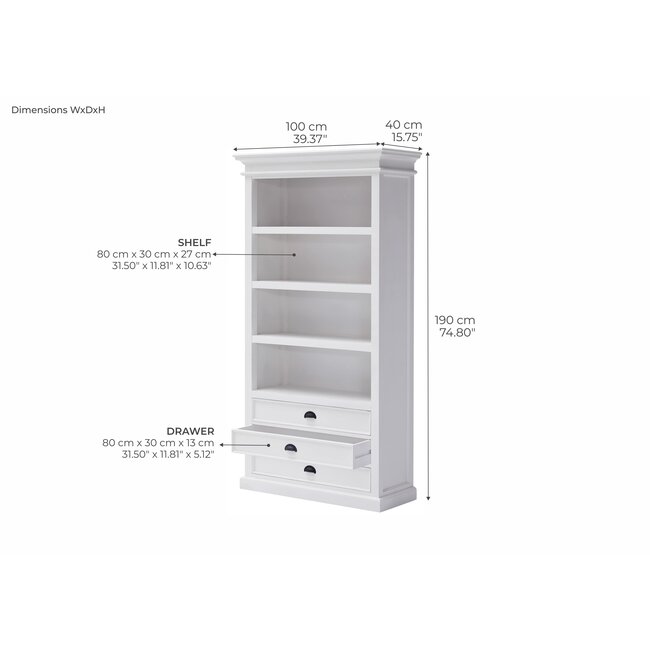 Bücherregal Halifax – Klassische Eleganz für Ihre Bibliothek