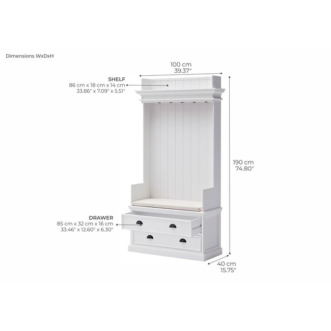 Garderobenbank Halifax – Die Komplettlösung für einen stilvollen Flur