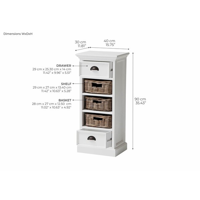 Kommode Halifax mit Rattankörben – Charmanter Stauraum