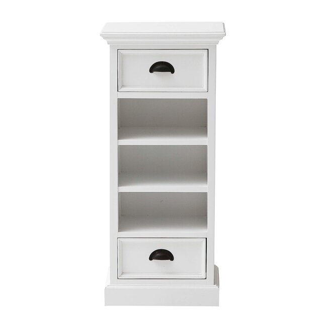 Kleines Schubregal mit Korb-Set weiß