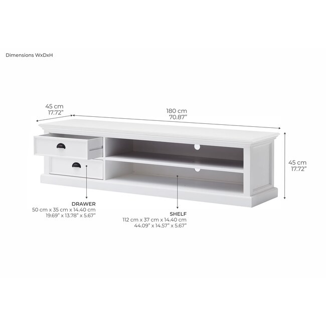 TV-Lowboard Halifax 180 cm – Klassisches Design
