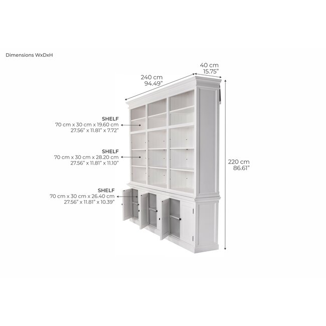Triple-Bay Hutch Kabinett weiß