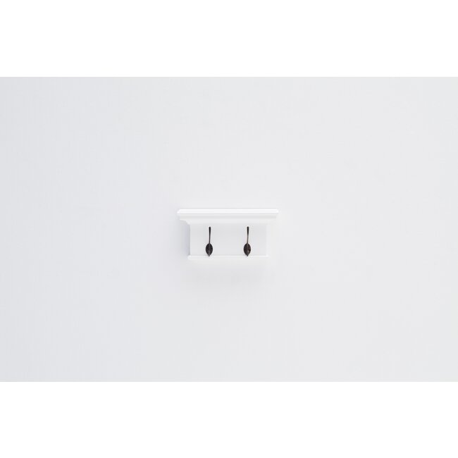 2 Haken Wandgarderobe weiß