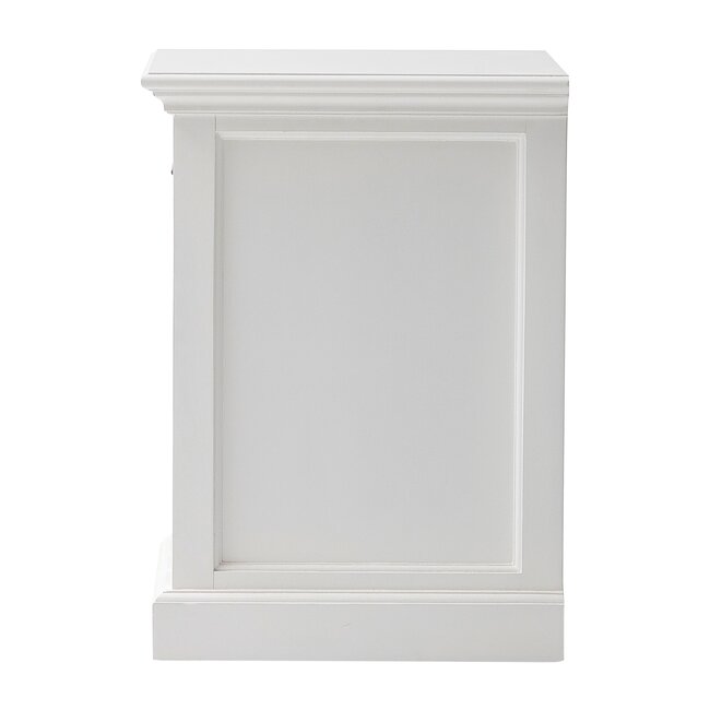 Nachttisch mit Längsregal weiß