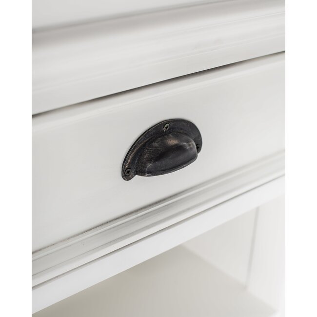 Nachttisch mit Querregal weiß