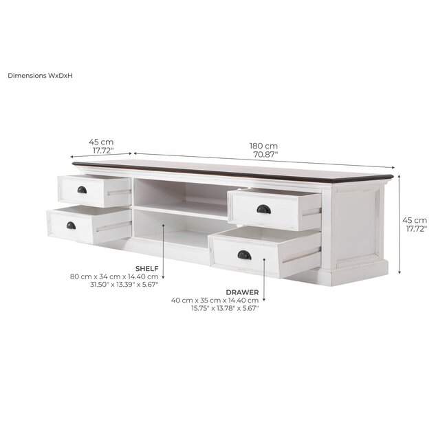 TV-Lowboard Halifax Accent – Mediale Eleganz mit 4 Schubladen