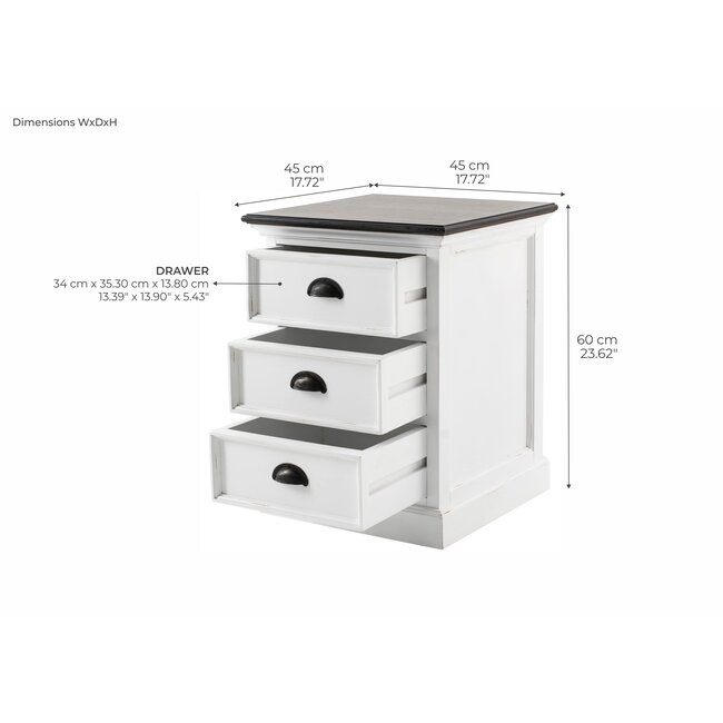 Nachttisch mit Schubladen weiß
