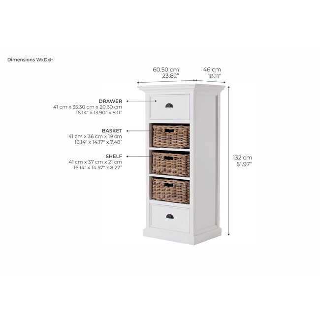 Kleines Schubregal mit Korb-Set