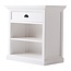 Nachttisch mit Querregal weiß