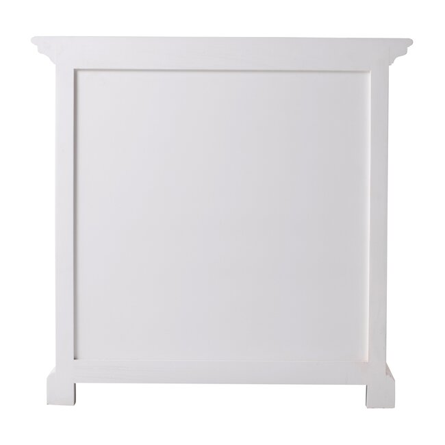 Nachttisch mit Querregal weiß