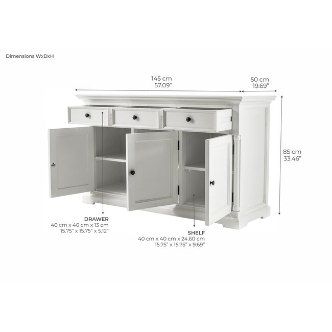 Klassisches Sideboard mit 3 Türen