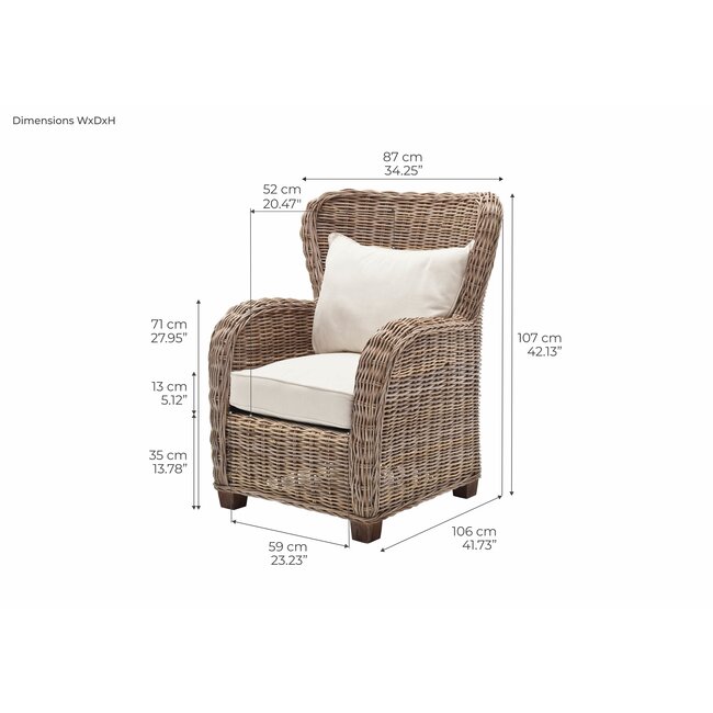 Queen Stuhl – Eleganter Rattan-Loungesessel mit höchstem Komfort