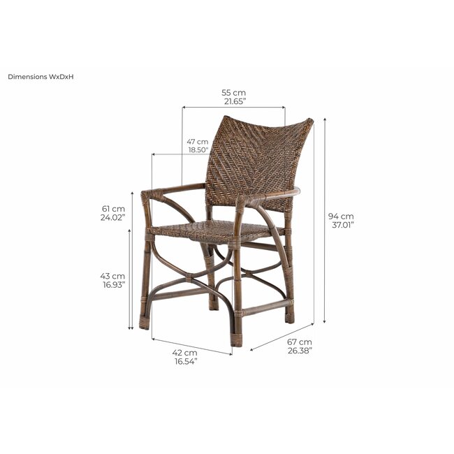 Rattan Countess Stuhl (2er-Set)