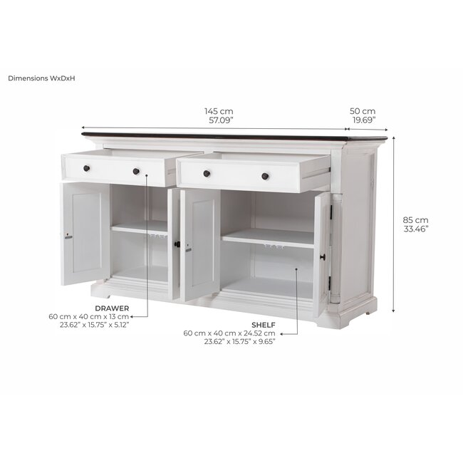 Sideboard Halifax Accent – Ländlicher Charme und Edle Kontraste