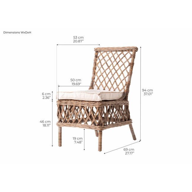 Rattan-Esszimmerstuhl – Romantische Ästhetik und Handgeflochtener Komfort
