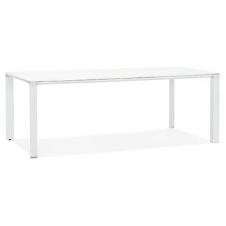 KOKOON Weiße Schreibtisch WARNER – Glasplatte 200 cm