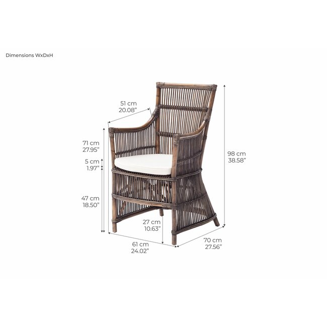 Rattan-Stuhl „Duchess“ – Feminine Eleganz und Exquisites Geflecht