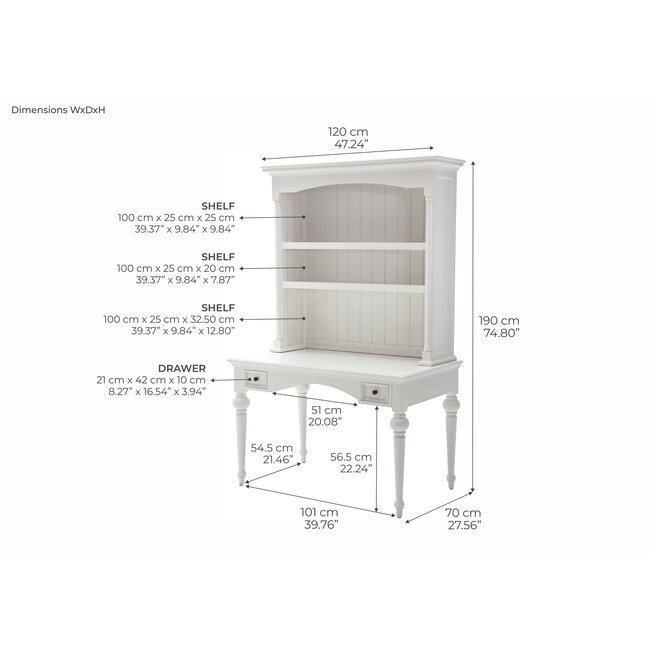 Sekretär mit Vitrine
