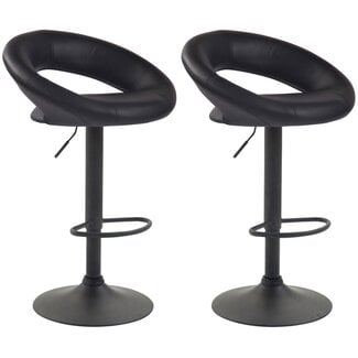 CLP 2er Set Barhocker Olinda Kunstleder schwarz