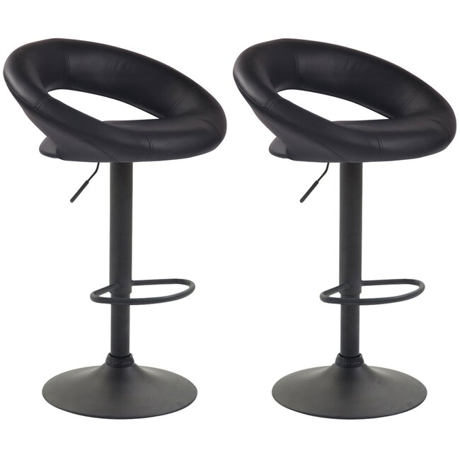 2er Set Barhocker Olinda Kunstleder schwarz