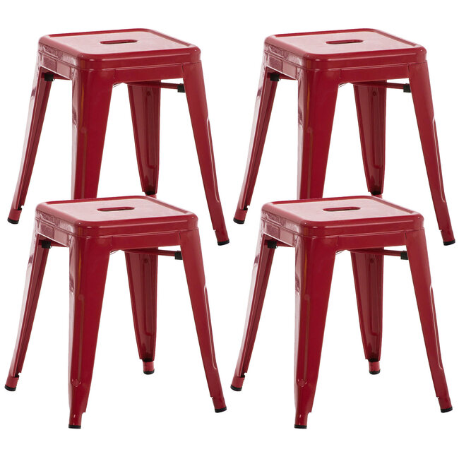 4er Set Hocker Armin Rot