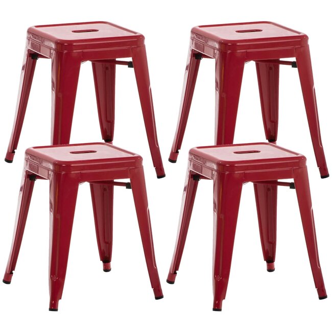 4er Set Hocker Armin Rot