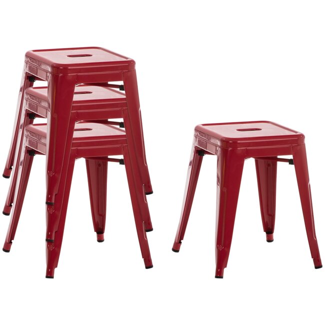 4er Set Hocker Armin Rot