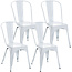 4er Set Stapelstuhl Benedikt Weiß