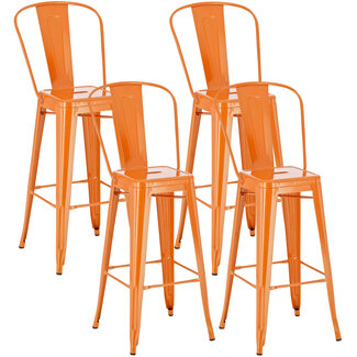 CLP 4er Set Barhocker Lillo orange