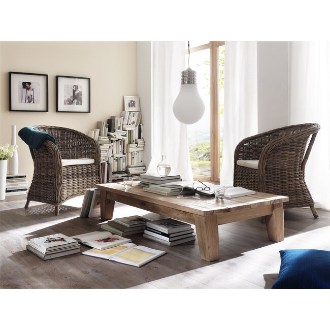 Rattan-Clubstühle „Bonsun “ – Natürlicher Luxus in Aschgrau