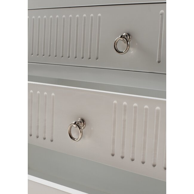 Bücherregal Skansen mit 3 Schubladen – Weiß, Landhaus-Stil (100x190 cm)