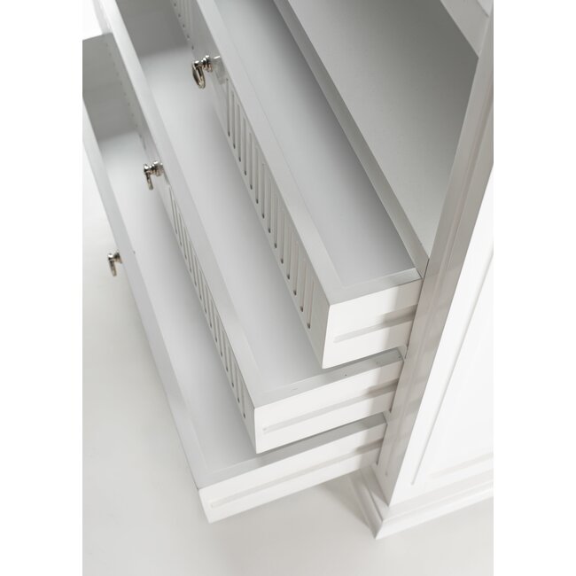 Bücherregal Skansen mit 3 Schubladen – Weiß, Landhaus-Stil (100x190 cm)