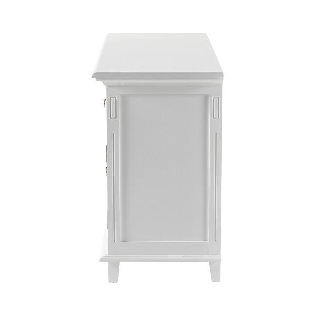 Buffetschrank mit 4 Türen & 3 Schubladen Landhaus-Eleganz in Weiß