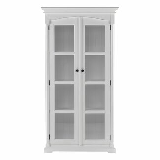 NovaSolo Vitrinenschrank Provence – Weiß, Mahagoni und Glas
