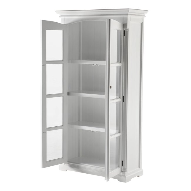 Vitrinenschrank Provence – Weiß, Mahagoni und Glas