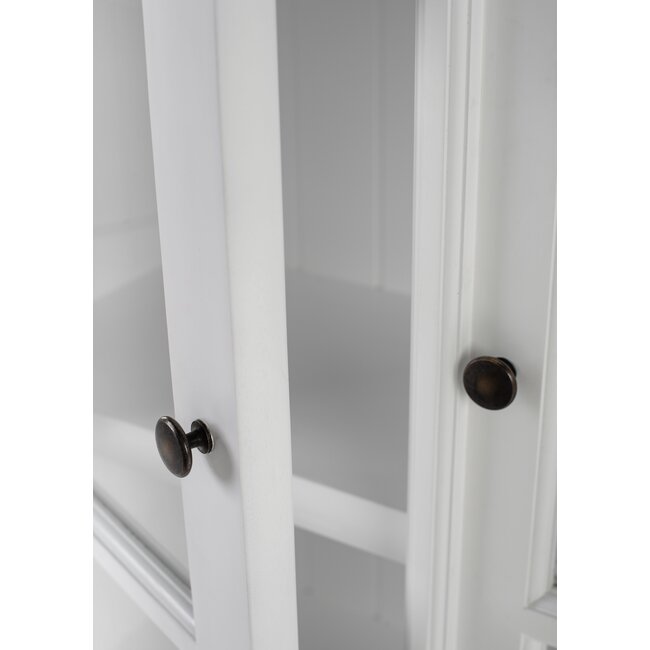 Vitrinenschrank Provence – Weiß, Mahagoni und Glas