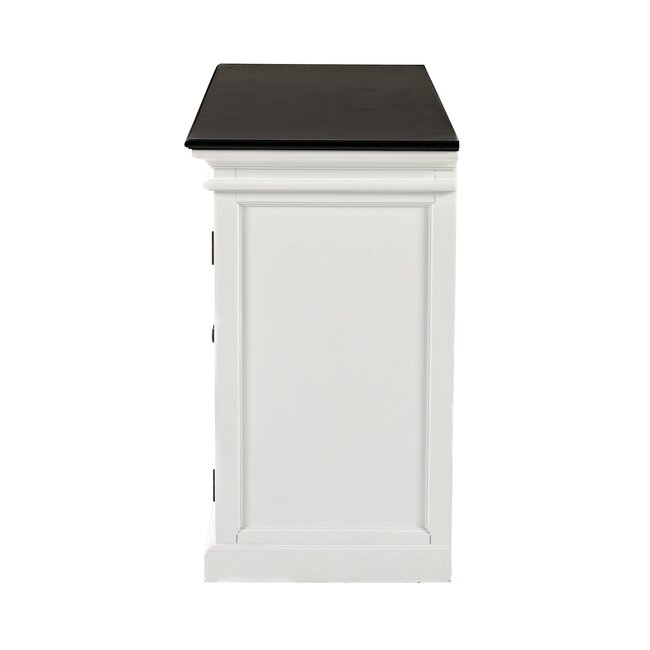 Buffetschrank Provence – Weiß & Schwarz, mit 4 Glastüren