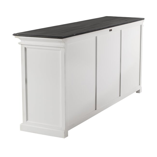 Buffetschrank Provence – Weiß & Schwarz, mit 4 Glastüren