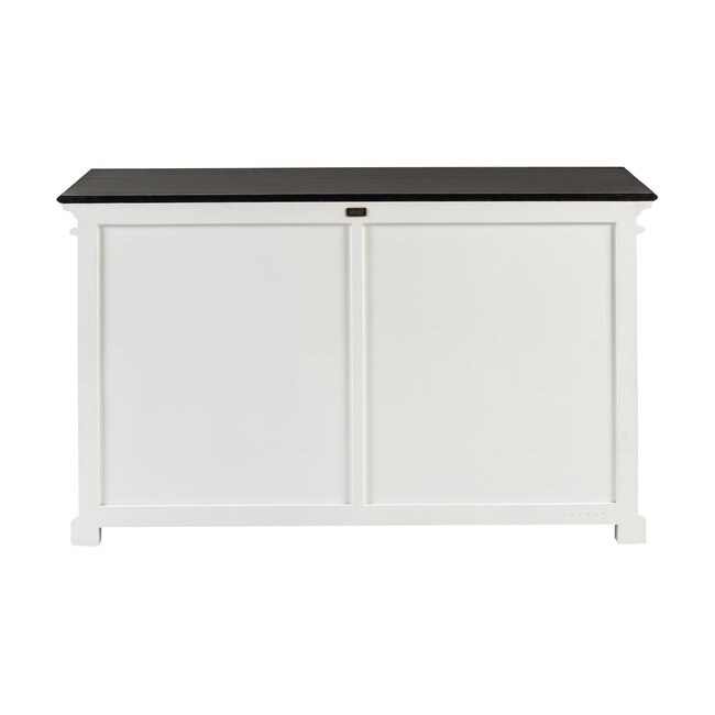 Buffetschrank Provence – Weiß und Schwarz, mit 4 Glastüren
