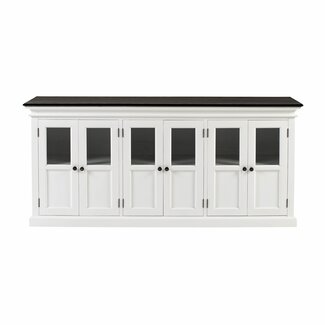 NovaSolo Buffet Provence XL – Weiß und Schwarz, 6 Glastüren