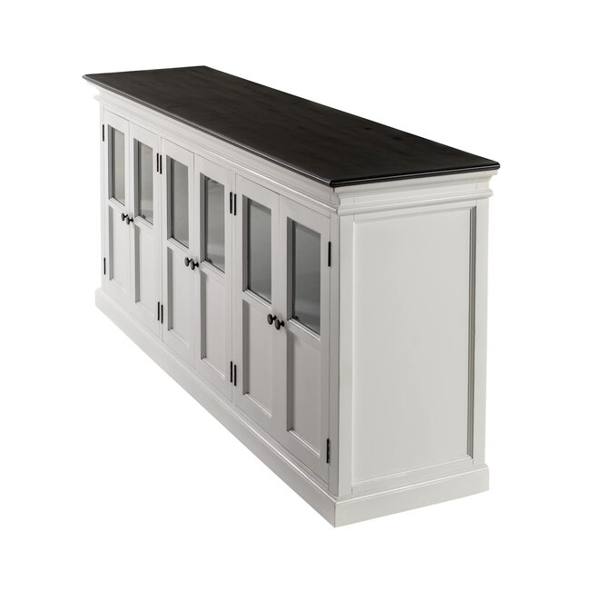 Buffet Provence XL – Weiß und Schwarz, 6 Glastüren