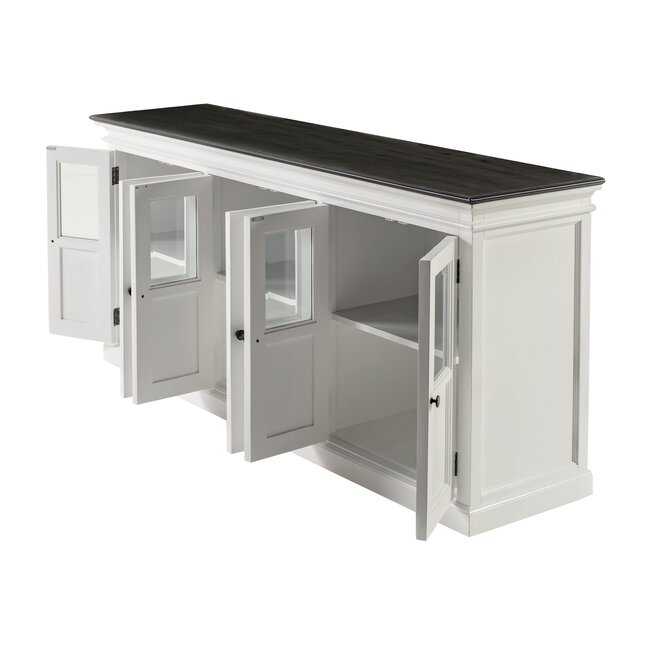 Buffet Provence XL – Weiß und Schwarz, 6 Glastüren