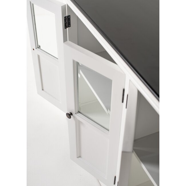 Buffet Provence XL – Weiß & Schwarz, 6 Glastüren