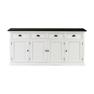 NovaSolo Sideboard Provence XXL – Weiß & Schwarz, Mahagoni