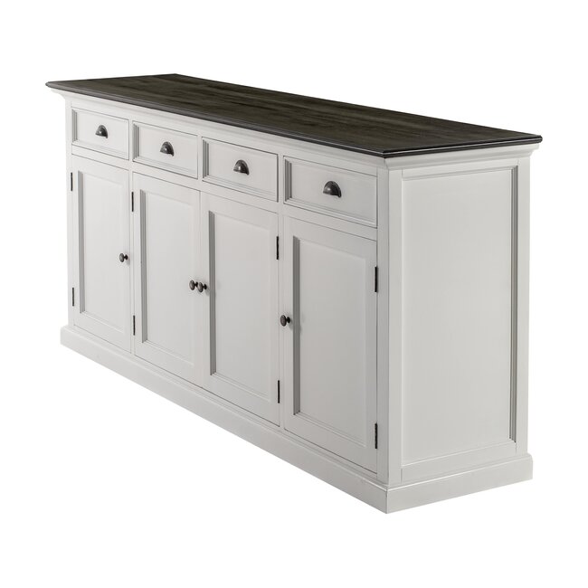Sideboard Provence XXL – Weiß und Schwarz, Mahagoni