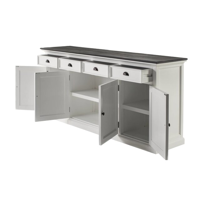 Sideboard Provence XXL – Weiß und Schwarz, Mahagoni
