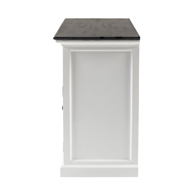 Sideboard Provence – Weiß und Schwarz, Shaker-Stil mit 3 Schubladen