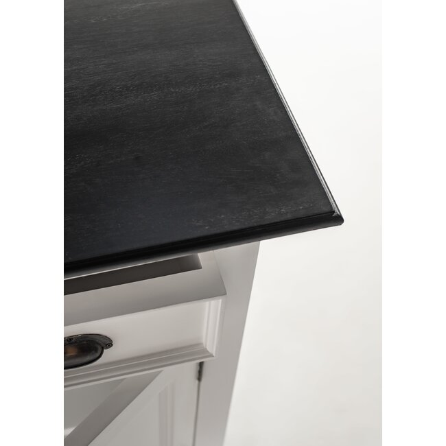 Sideboard Provence – Weiß und Schwarz, Shaker-Stil mit 3 Schubladen