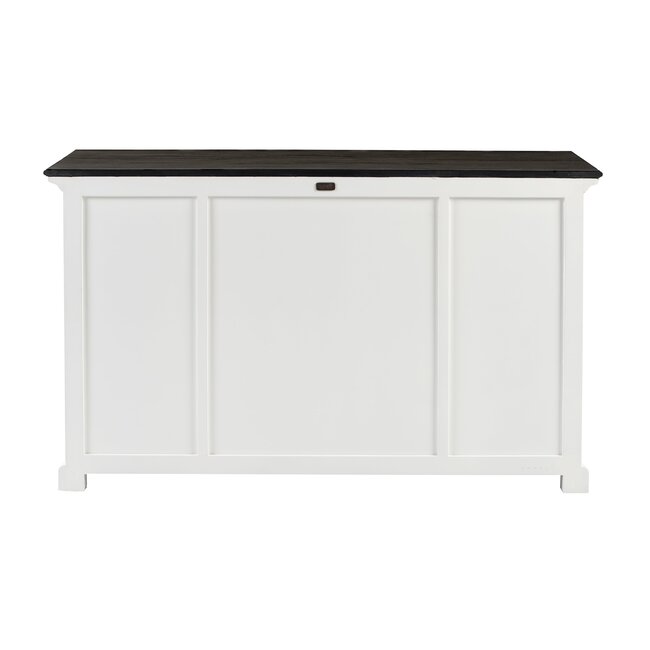 Sideboard Provence – Weiß und Schwarz, Shaker-Stil mit 3 Schubladen